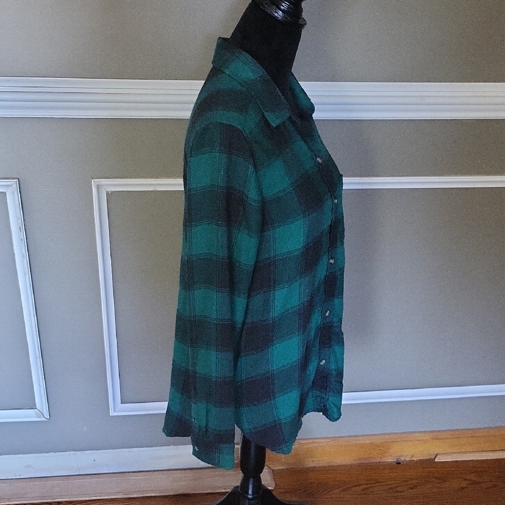 American Eagle Outfitters Green Plaid Button Down Shirt Size Medium - Picture 4 of 8